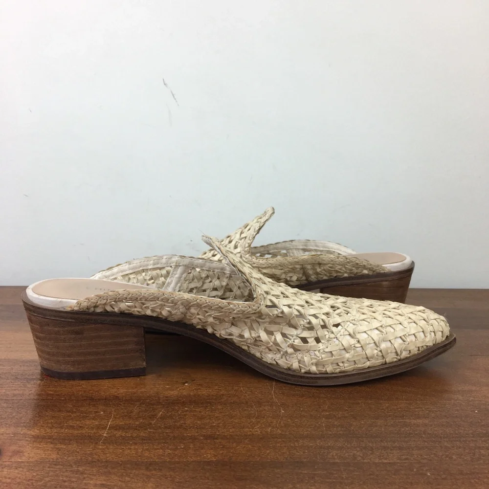 CHINESE LAUNDRY Mayflower Woven Heeled Mule Pointed Toe Beige Women’s Size 7.5. - Picture 8 of 11